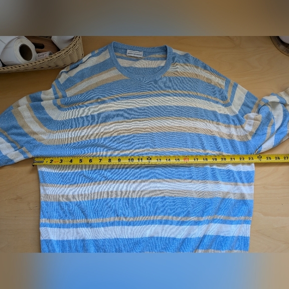 MAUS & HOFFMAN Vintage Men Stripes Crewneck Size XL 59% Cashmere 41% Cotton - Picture 8 of 9